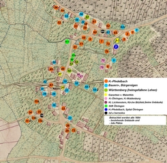 Die Situation der Häuser in Verrenberg 1684